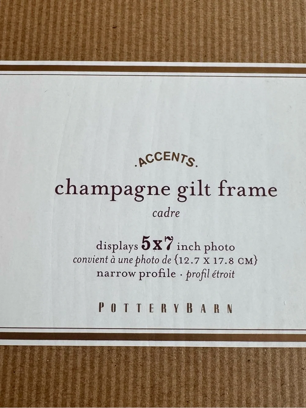 Pottery Barn Champagne Gilt 5x7 Picture Frame New In Box